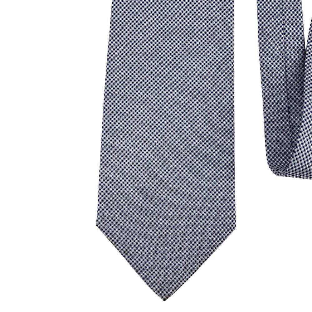 Geoffrey Beene Men;s 100% Silk Navy‎ Small Check Necktie (58 x 4)